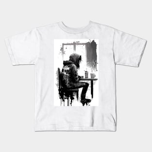 Dejected Man In a Coffee Shop Kids T-Shirt